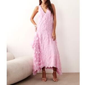 Arrange Textured Square Cut Maxi Dress Light Pink Size 18